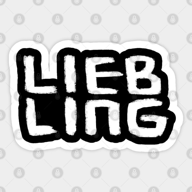 Liebling, German word for Sweetheart, darling, love Sticker by badlydrawnbabe